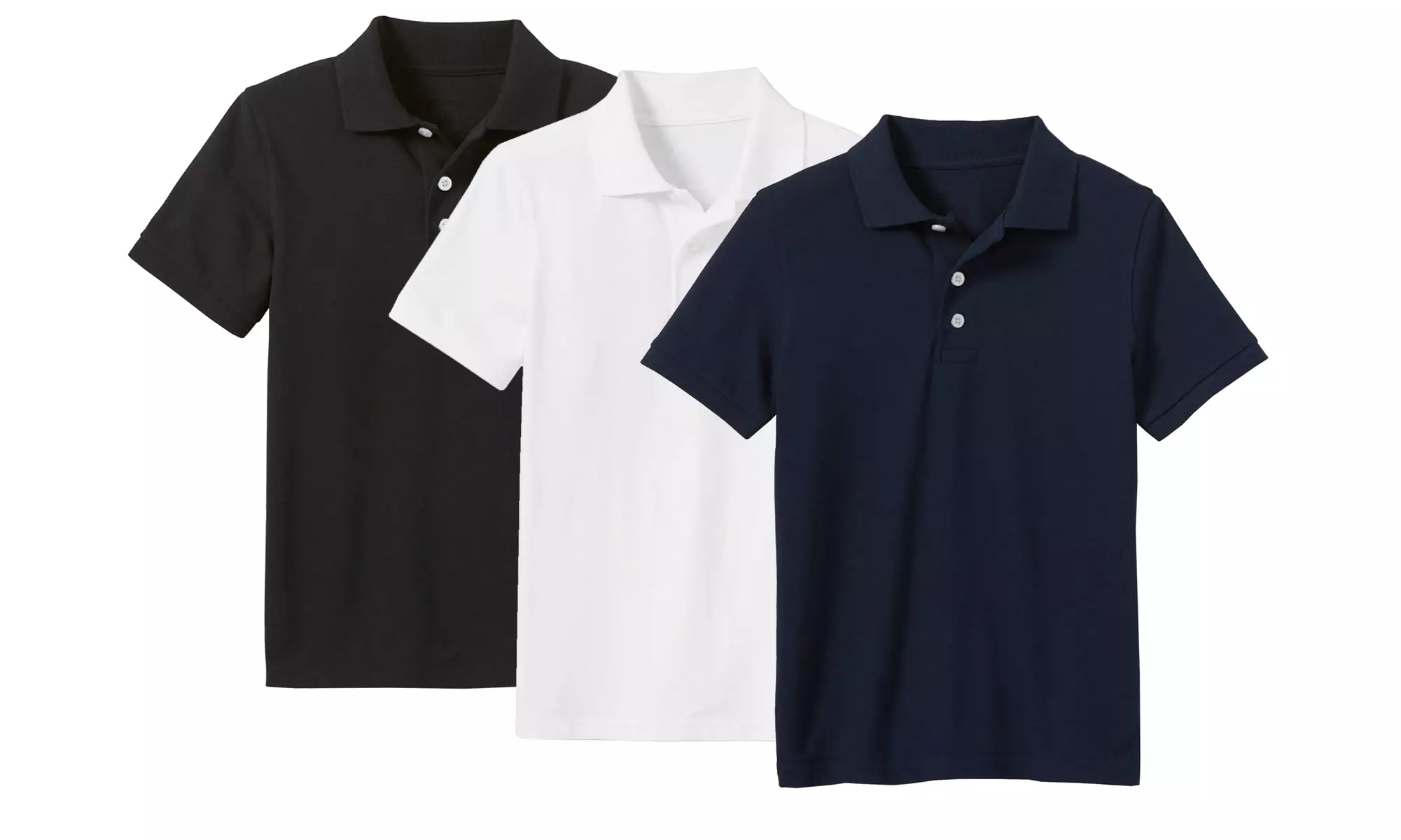 3-Pack Boy's Short Sleeve School Uniform Pique Polo Shirts (Sizes, 4-20)