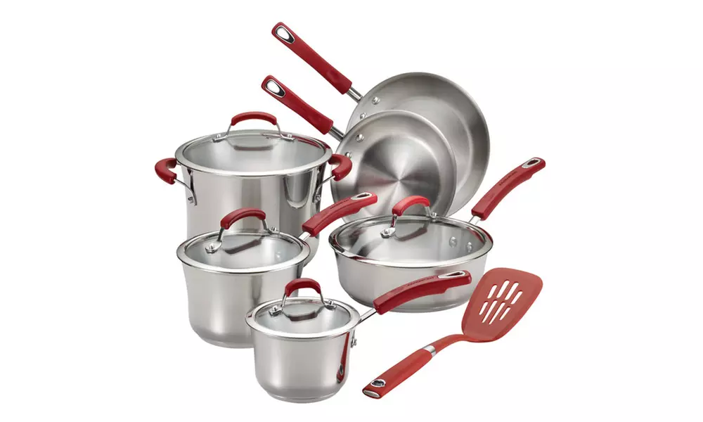 Rachael Ray Stainless Steel Nonstick Cookware Set (11-Piece) - Primary Image