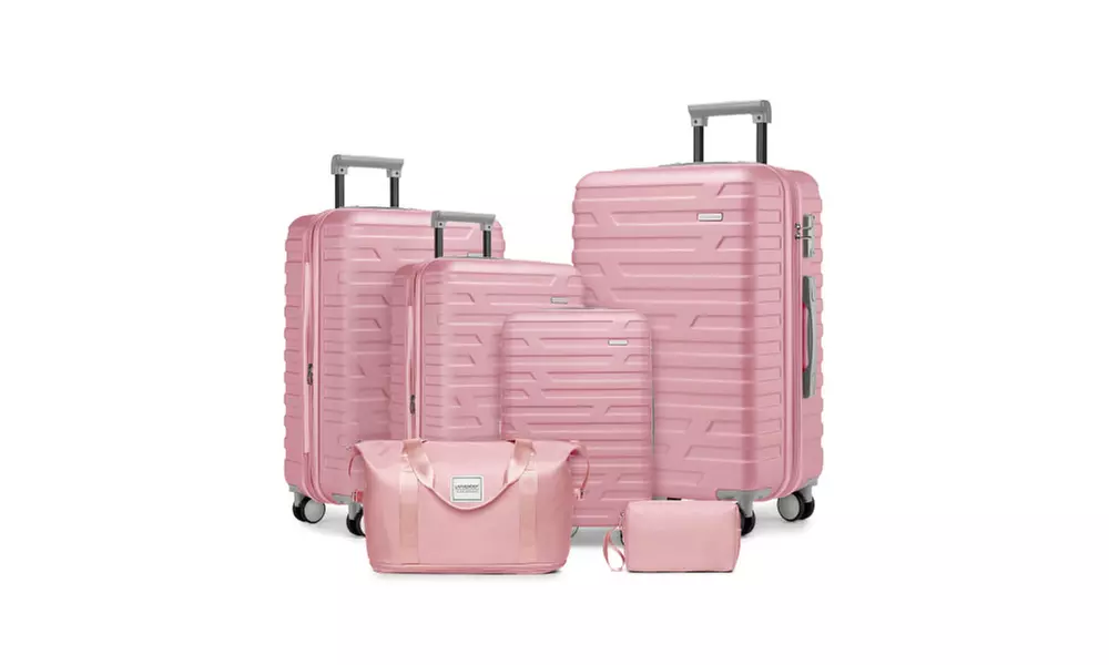 4-Piece Expandable Spinner Luggage Set with TSA Locks and Packing Cubes
