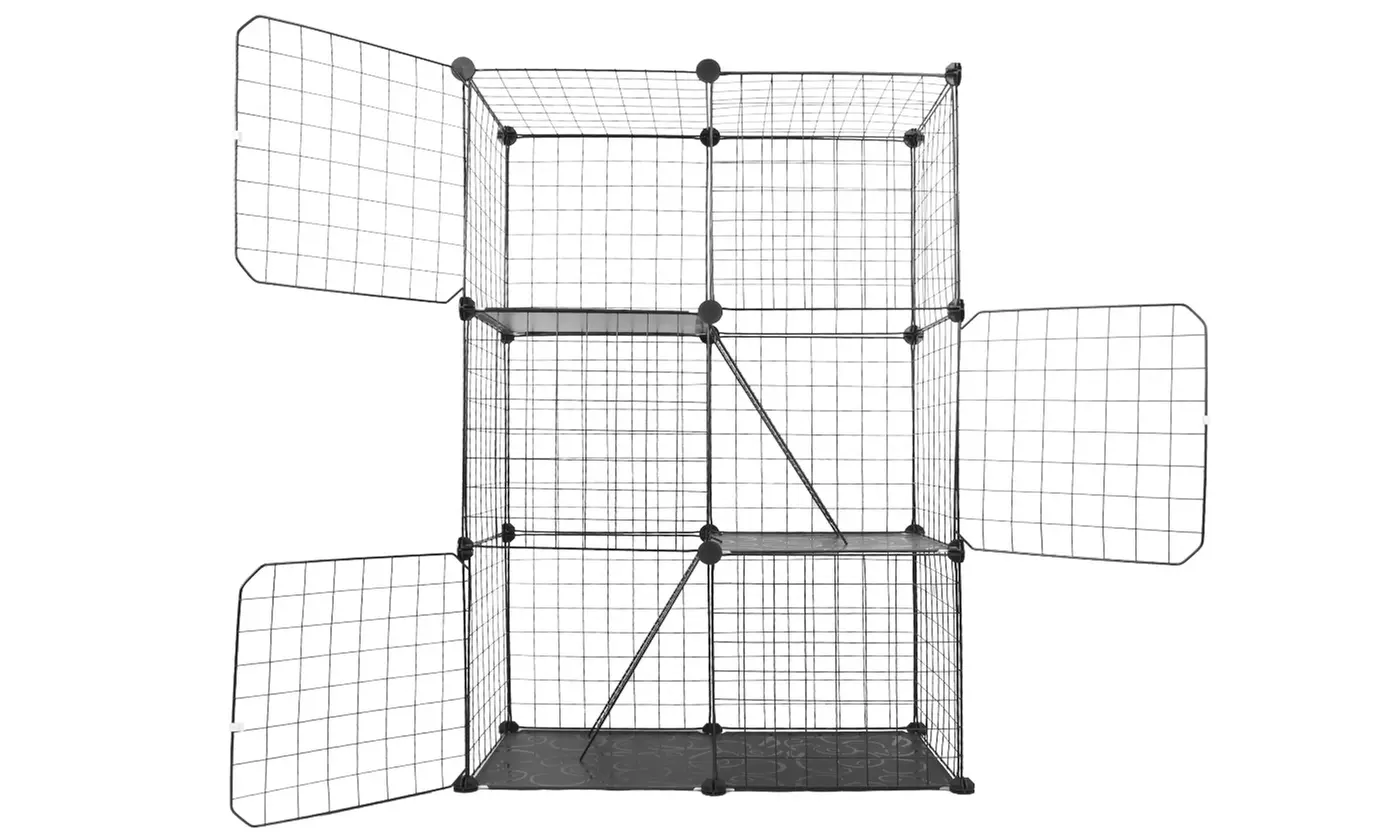 iMounTEK 2-Tier & 3-Tier Cat Cages Indoor Pet Playpens for 1-2 Cats