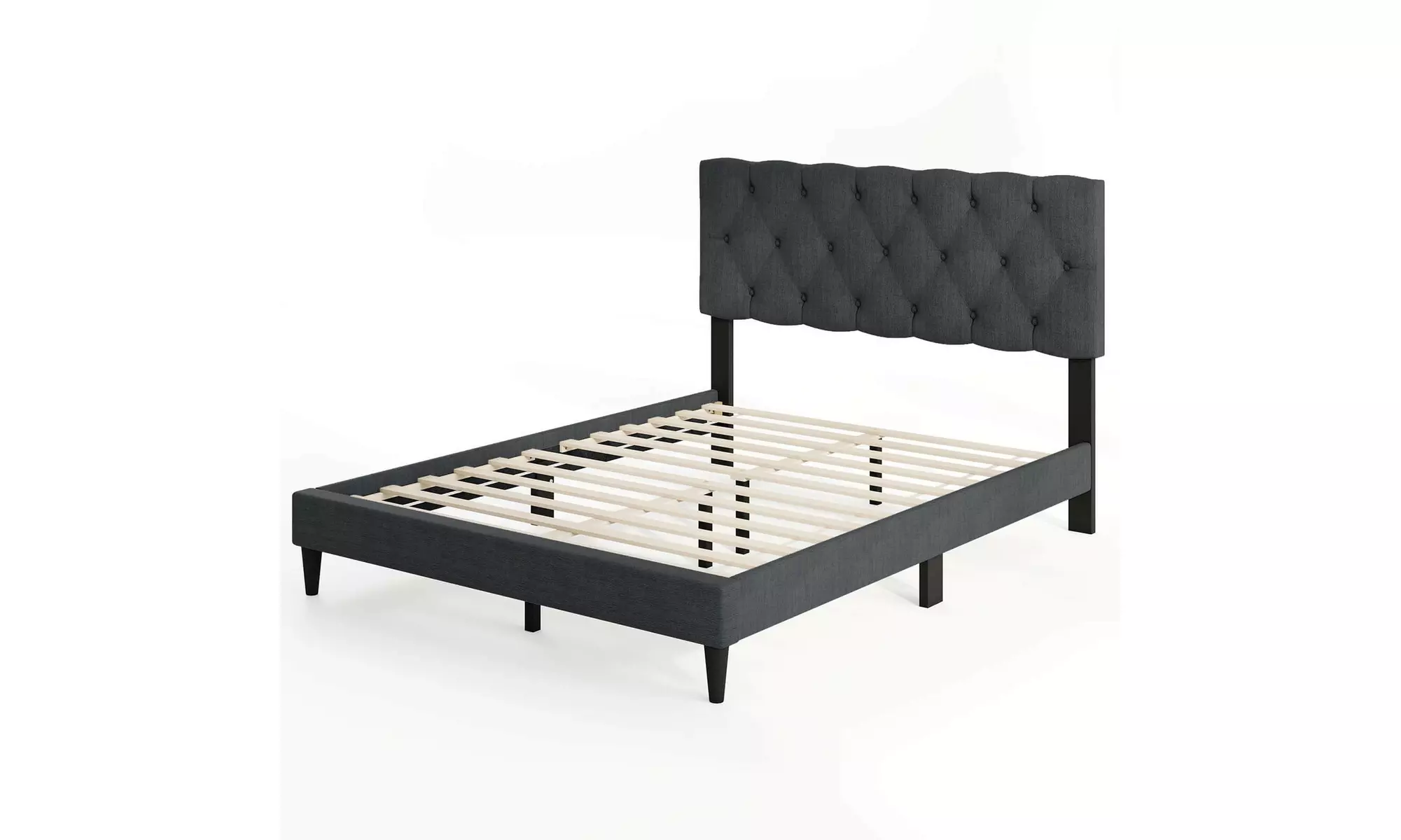 Costway Bed Frame with High Headboard and Wooden Slats