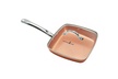 Copper Chef 9.5 Inch Square Frying Pan W/Lid Skillet w/Ceramic Non Stick Coating - Second Medium