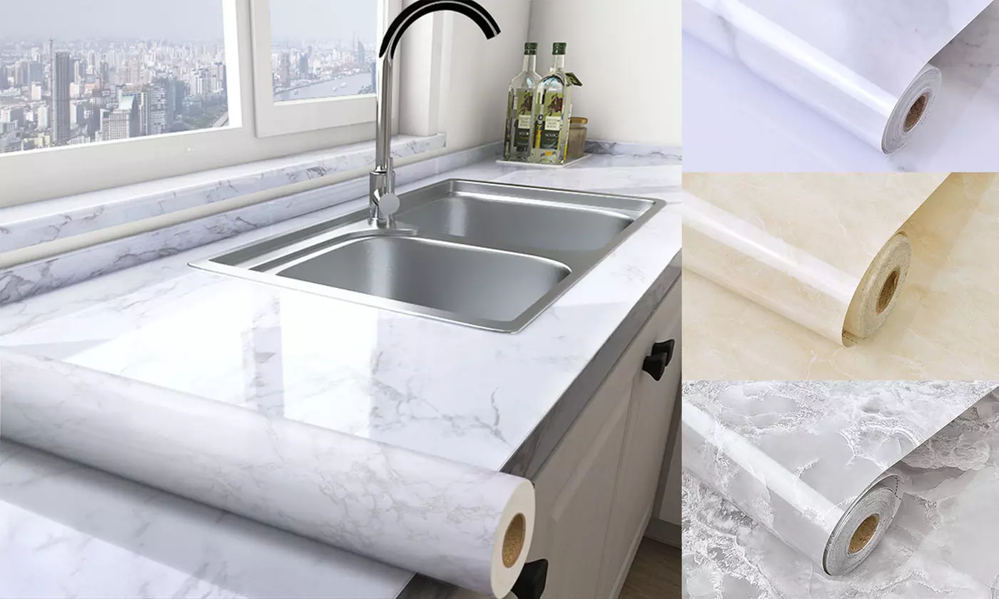 Marble Wallpaper PVC Kitchen Countertop Contact Paper Self Adhesive - Primary Image