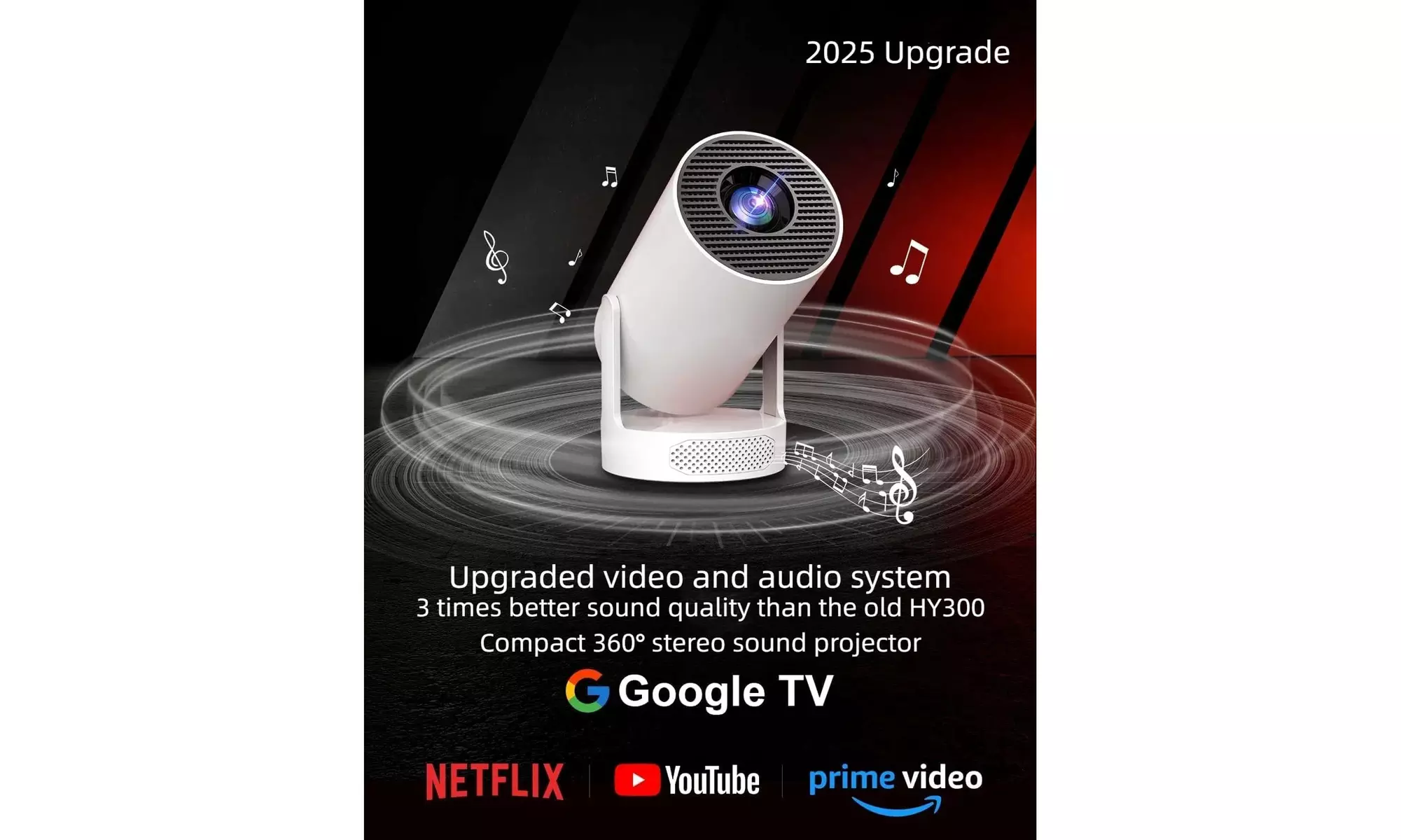 Pro Mini Smart Projector with Android TV, WiFi 6 & Bluetooth 5.4