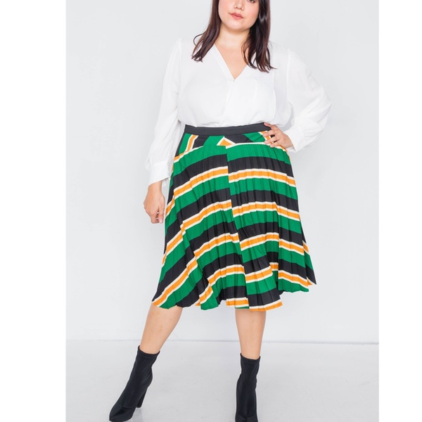 plus size white flare skirt