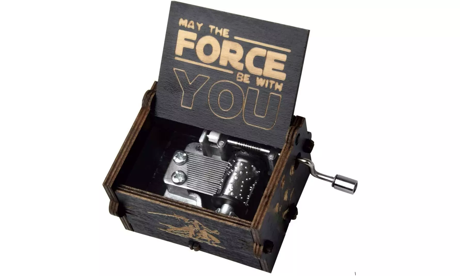 Star Wars Engraved Wooden Music Box Black - Primary Image