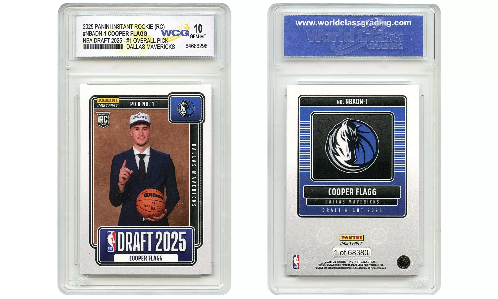 2025 Panini #NBADN-1 Cooper Flagg NBA #1 Draft Pick Rookie Card Mavericks GM 10