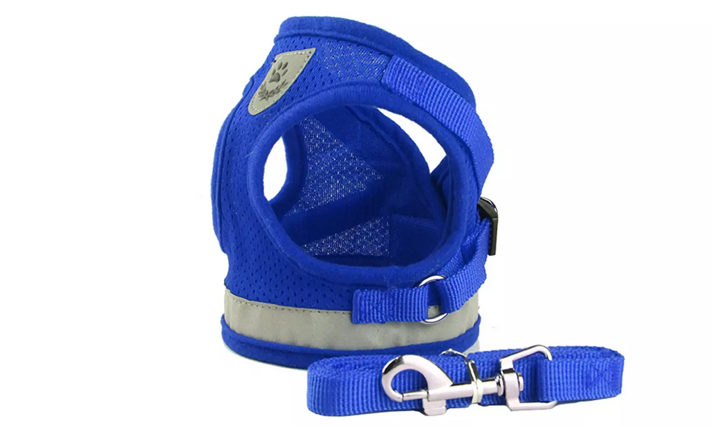 Two Pieces Pet Dog Puppy No-Pull Reflective Harness with Leash
