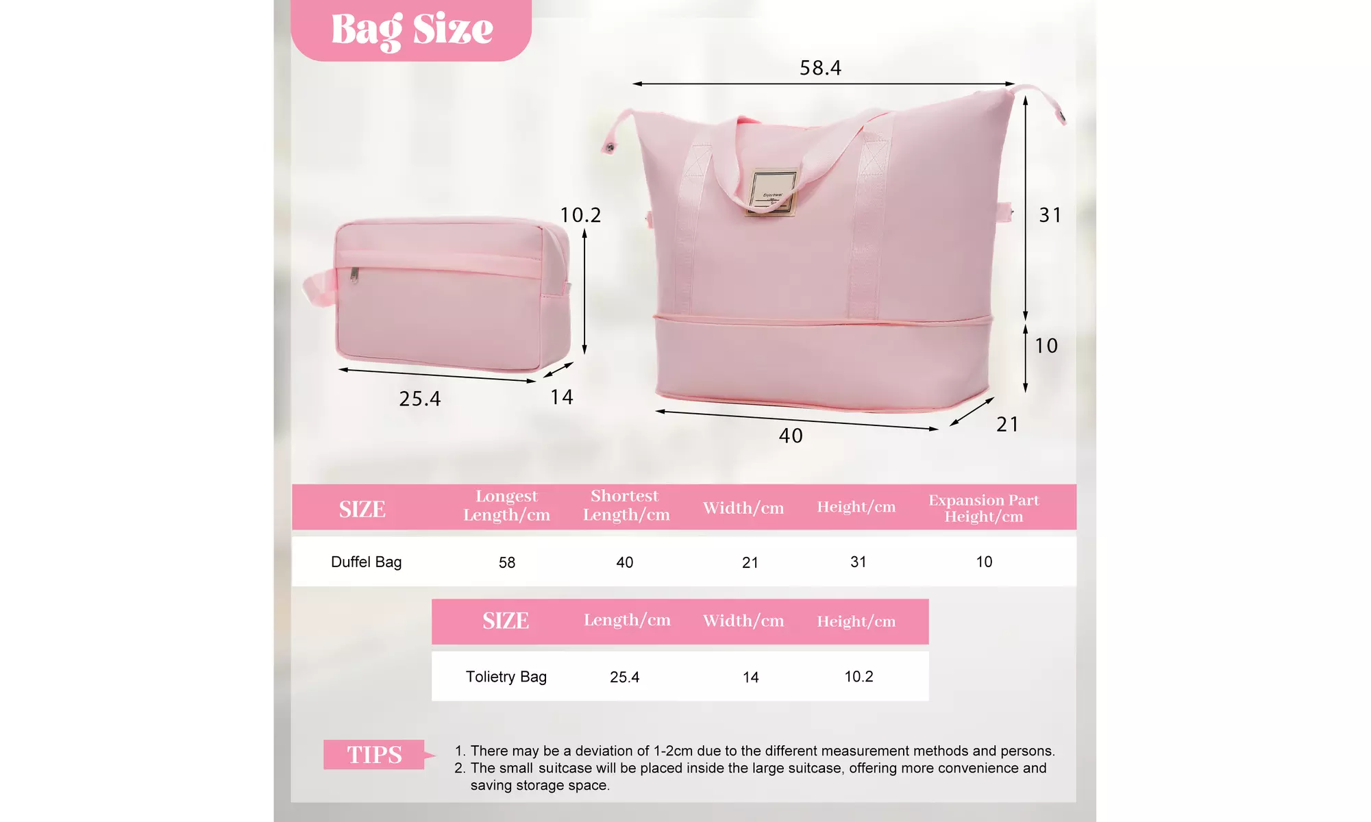 Six-Piece Luggage Set with Expandable Suitcases