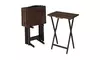 5-Piece Folding TV Tray Table Set, Walnut