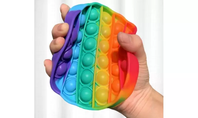 3-Pack Rainbow Fidget Bubble Popper Anti Stress Toy - Second Medium