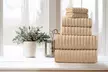 Bibb Home 6 Piece Ribbed Egyptian Cotton Towel Set - Second Medium