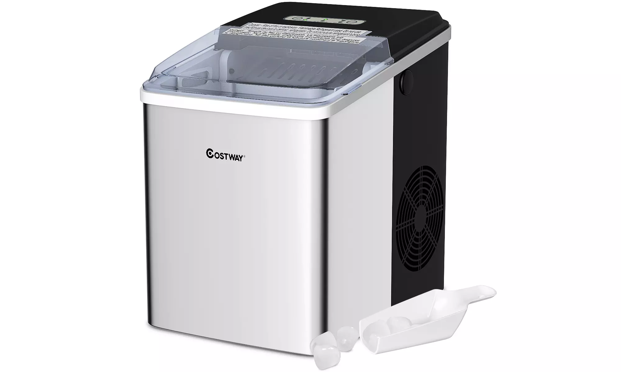 Costway Stainless Steel Ice Maker Countertop 26Lbs/24H Self-Clean Function New - Primary Image