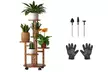 NewHome 5-Tier Wooden Plant Stand Shelf Tall Rolling Flower Pot Holder Rack - Second Medium
