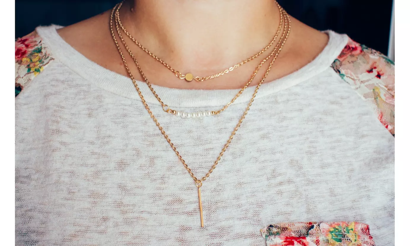 Multi Layered Pearl Necklace - Primary Image