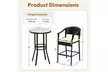 Costway 3-Piece Patio Rattan Bar Set Wicker Bar Height Armchairs and Round Table - Second Medium