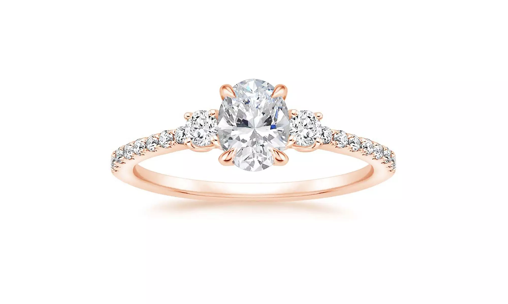 Sterling Silver Round-cut Swarovski, Crystal studded 3 Stone plus Ring for Women