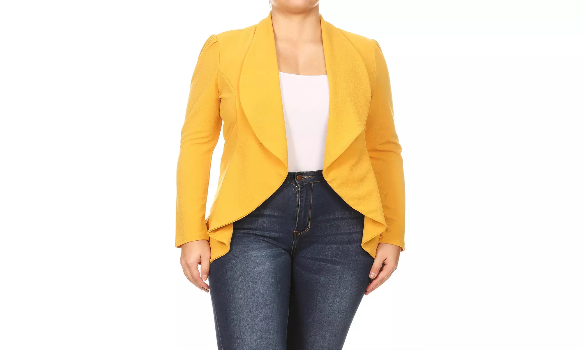 MOA Collection Womens Open Front Blazer with Plus Size