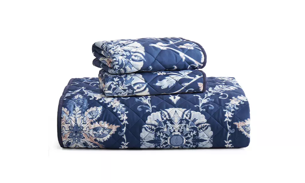 Peace Nest Soft Reversible Print Quilted Coverlet Set
