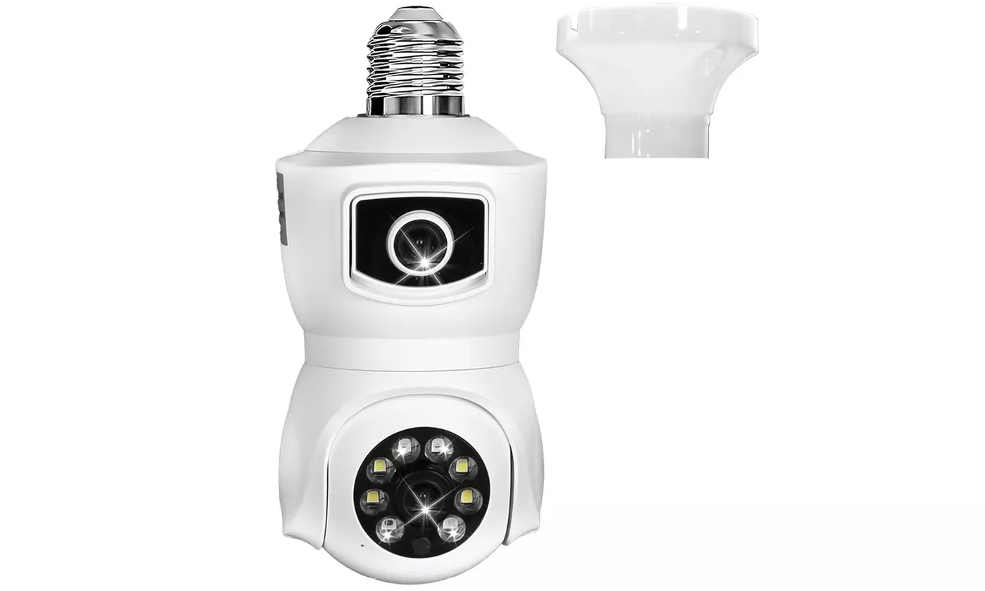 iMounTEK 1080P Dual Lens E27 WiFi Security Camera with AI Alerts and App Control