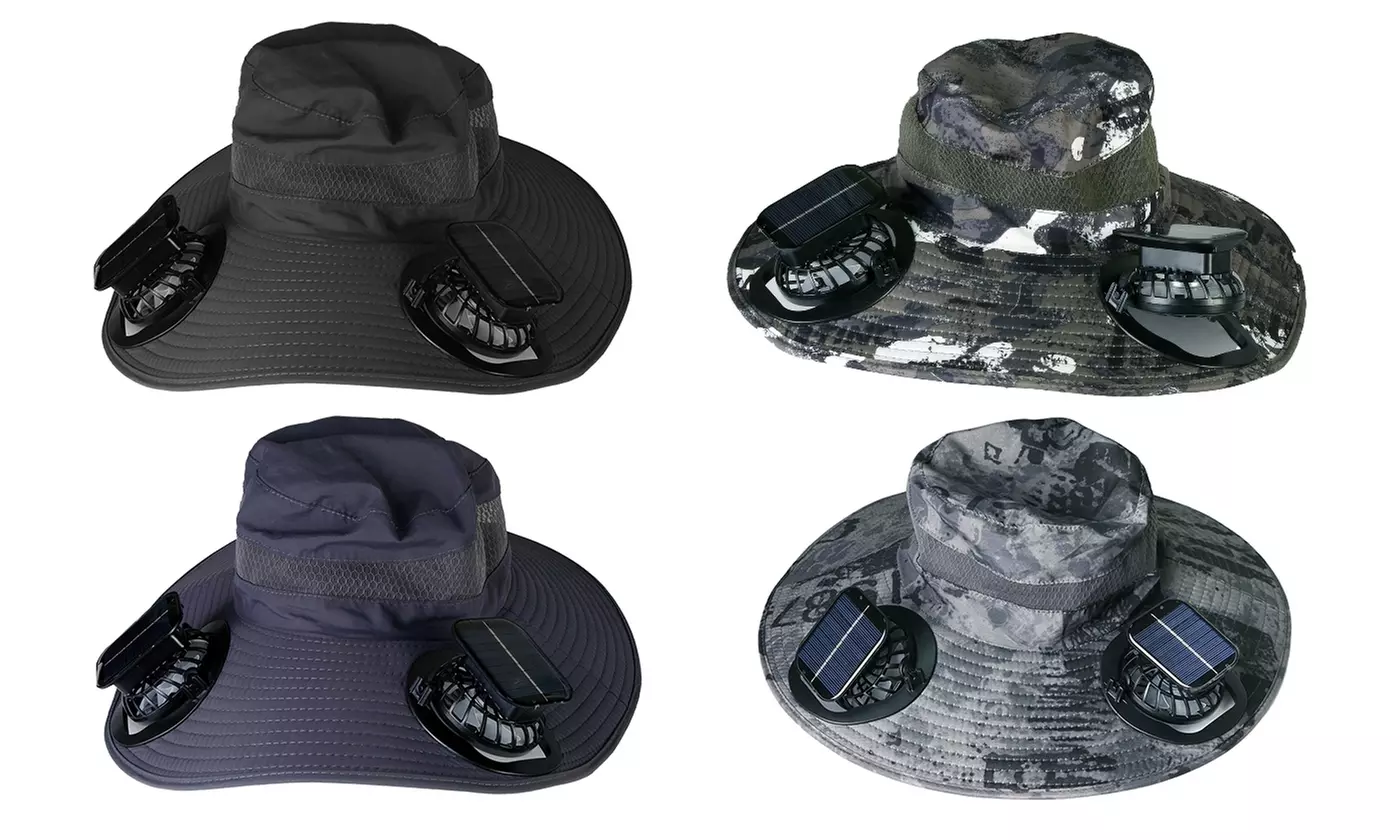 LakeForest Wide Brim Sun Hat with Solar Fans