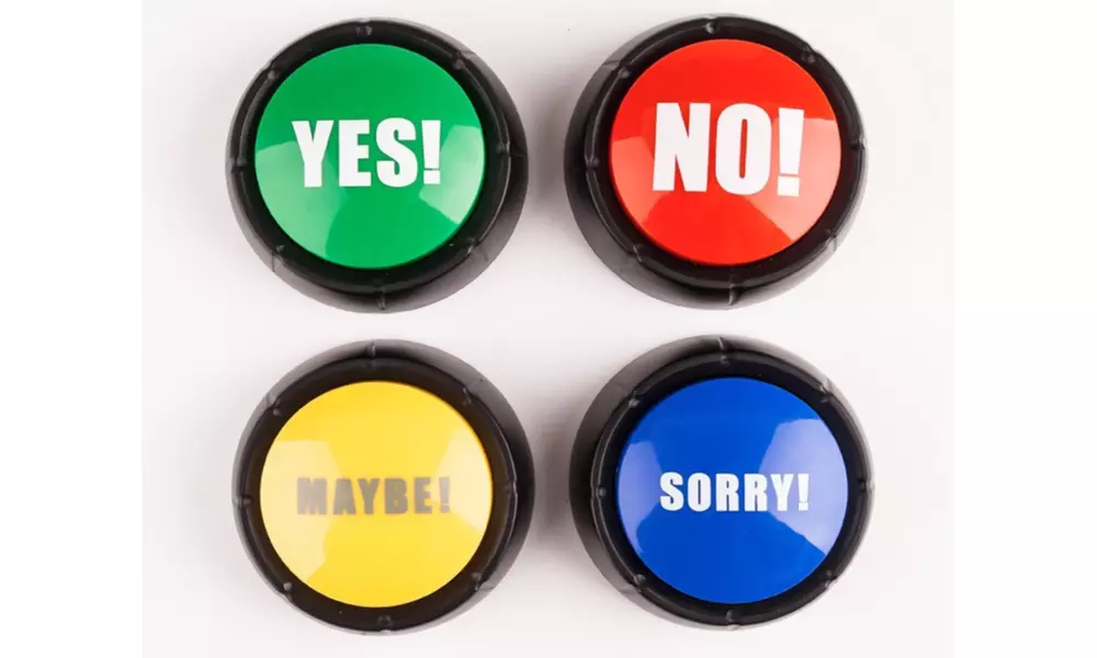 Yes, No, Sorry, Maybe Buttons - Primary Image
