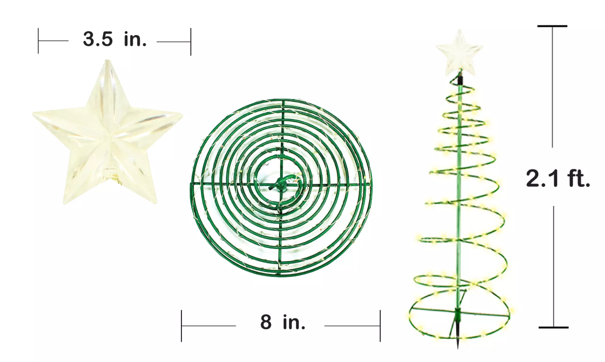 Outdoor LED Christmas Tree Decoration- 2 Colors, 2 Sizes, 1 & 2-Pack