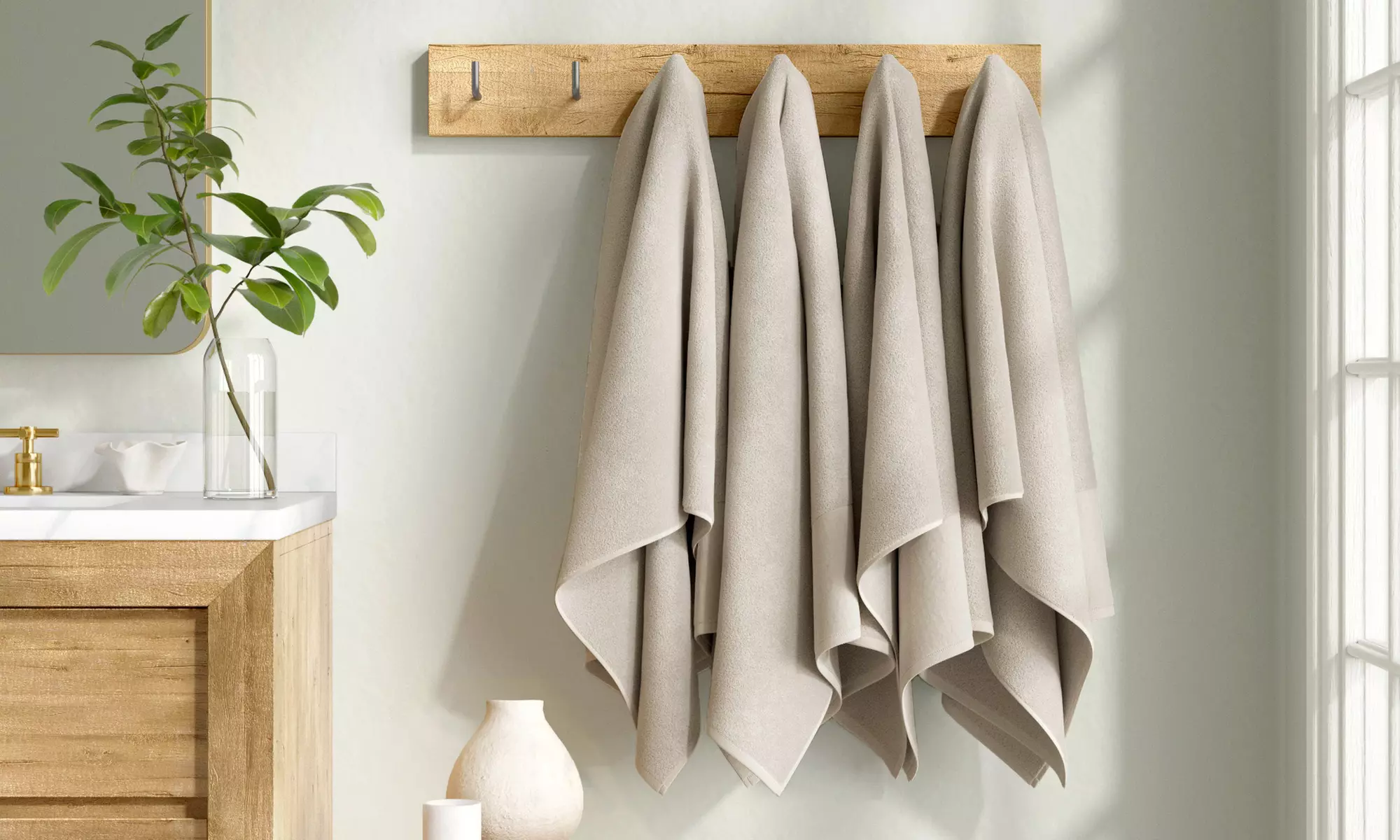Ultra-Soft Cotton Linen-Like Border Towels
