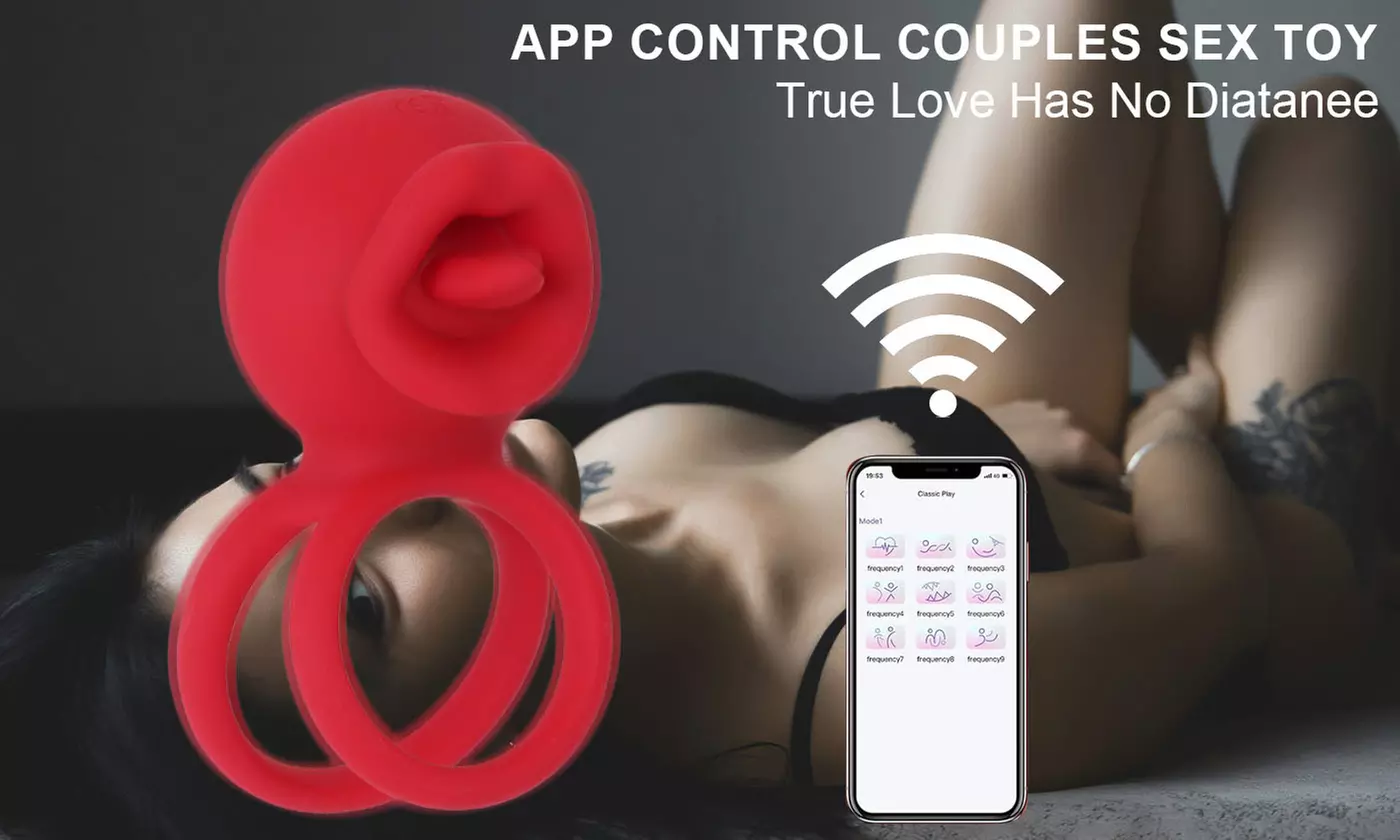 Vibrating C-Ring with Rose Clitoral Stimulator G Spot Clitoris Vibrator