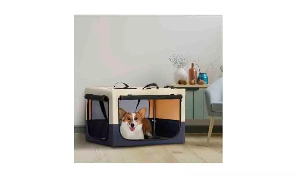 Dog Crates Adjustable Fabric Strengthen Sewing Dog Travel Crate - Primary Image