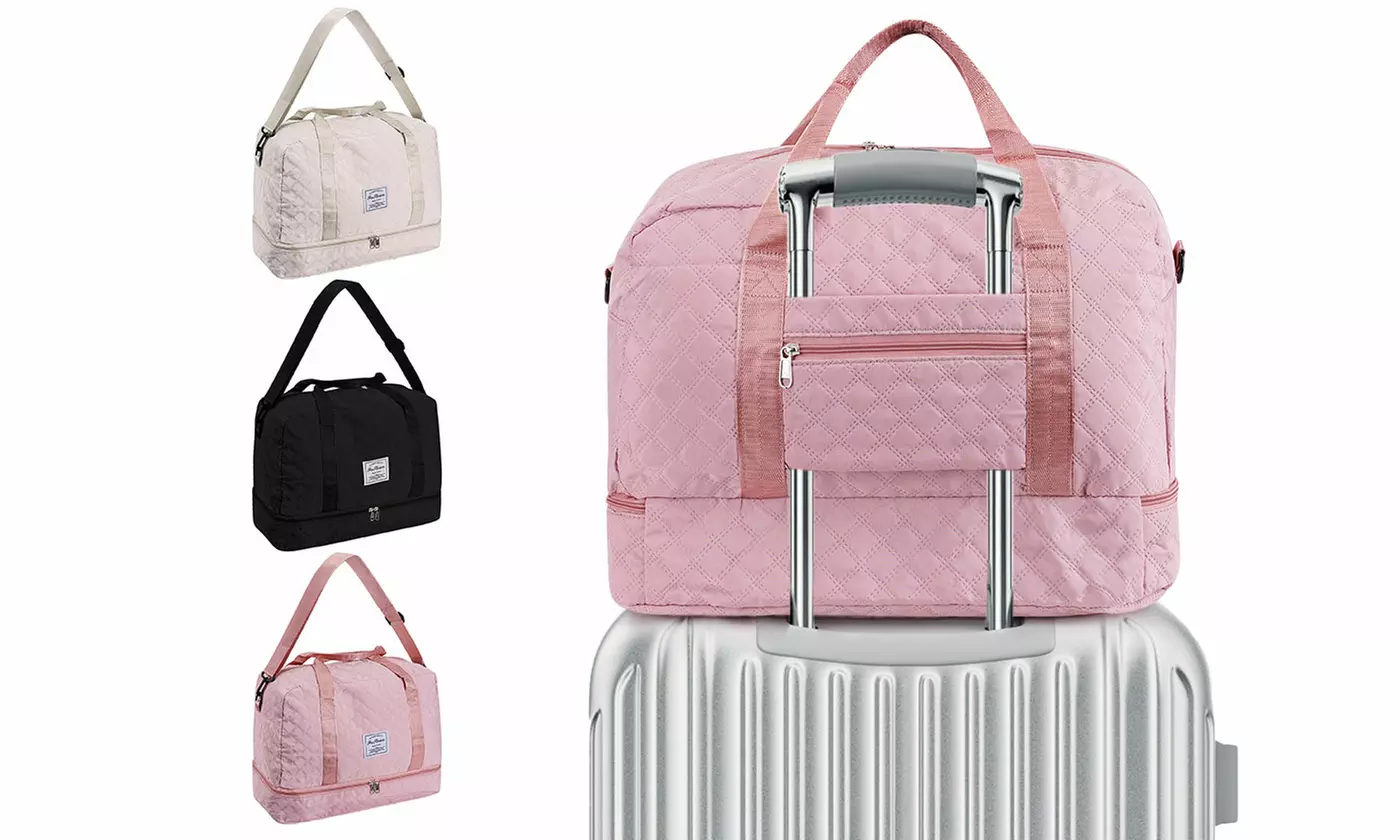 Travel Duffel Bag Weekender Bags Carry On Overnight Bag with Shoe Compartment