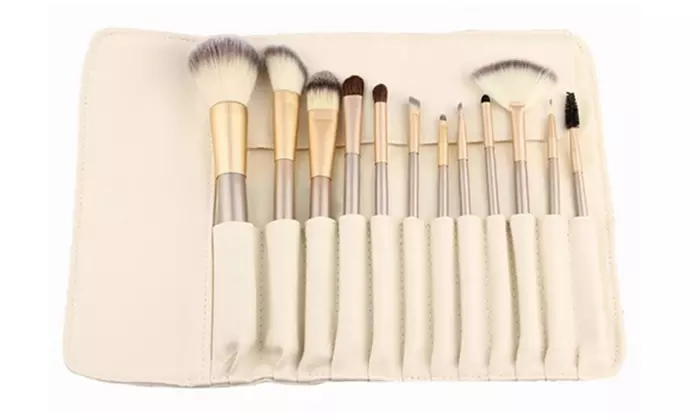 Professional Makeup Brush Set with Storage Case (12-Piece) - Second Medium