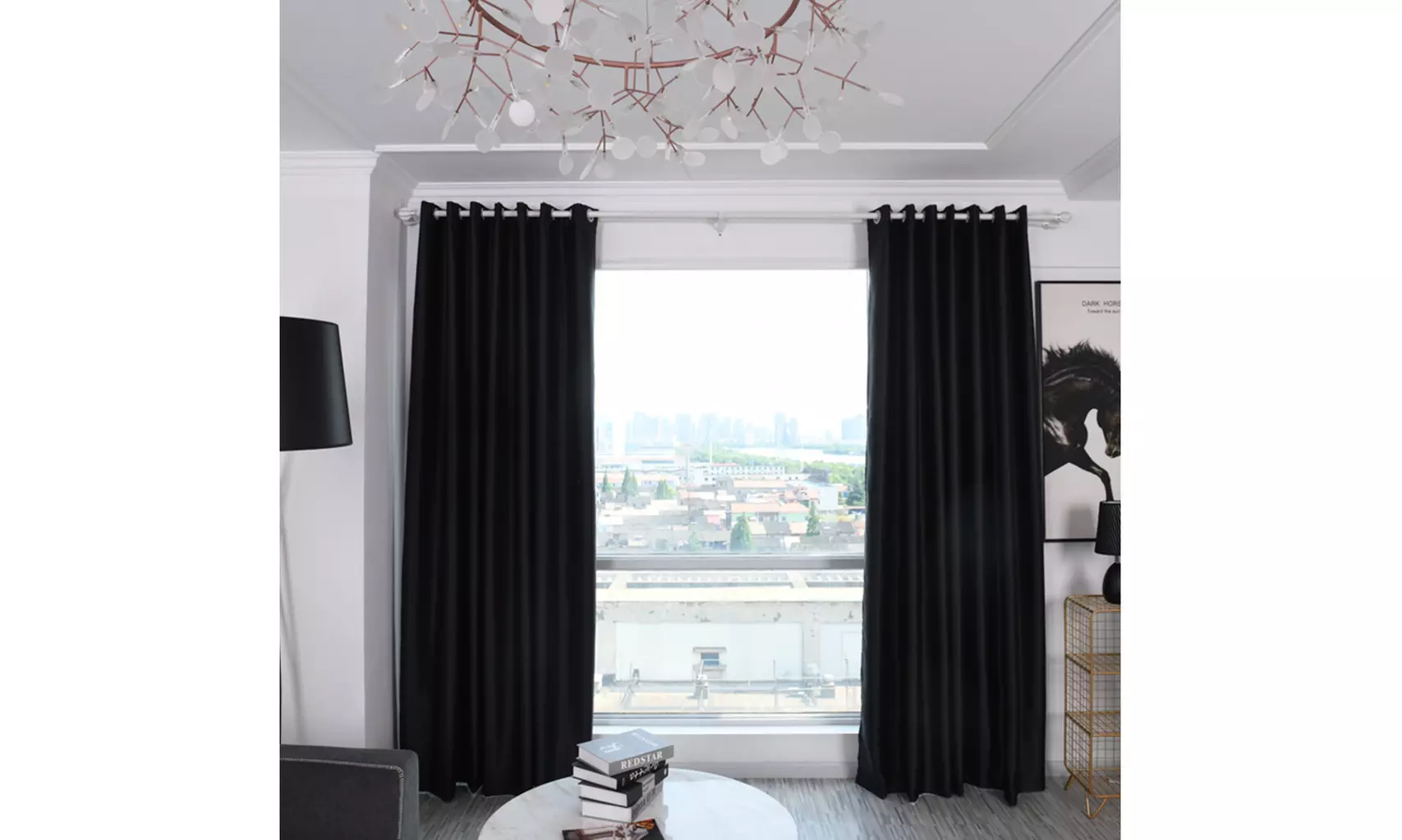 Blackout Curtains  Solid Color Balcony Insulation Curtain Fabric Window Covering - Second Medium