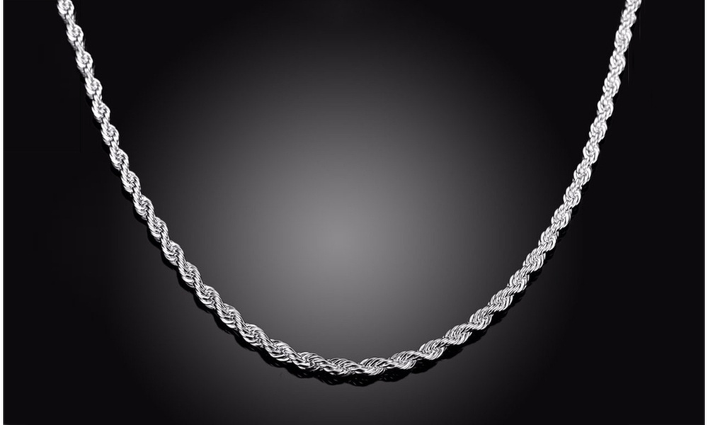 Solid Italian Rope Chain in Sterling silver