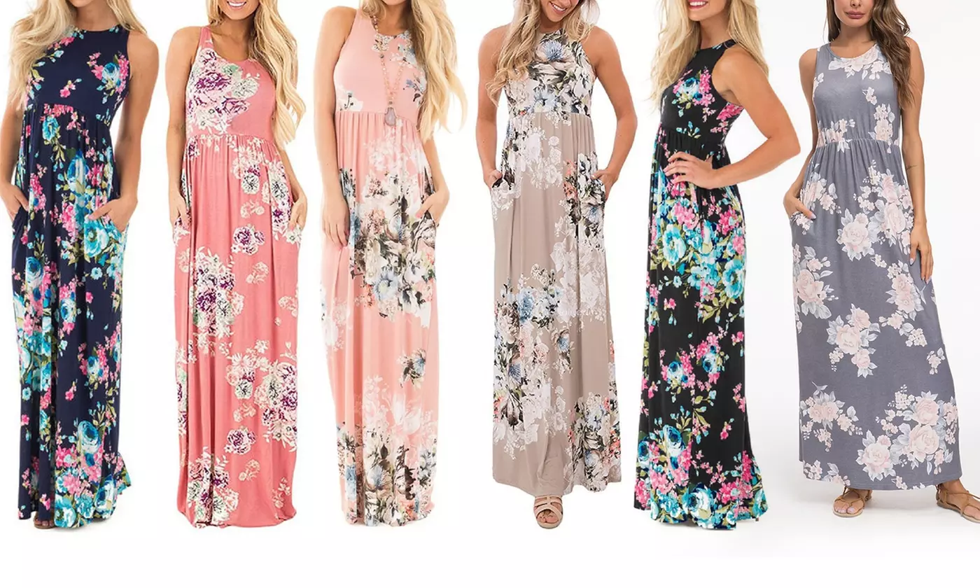 Women's Maxi Floral Dress - Primary Image