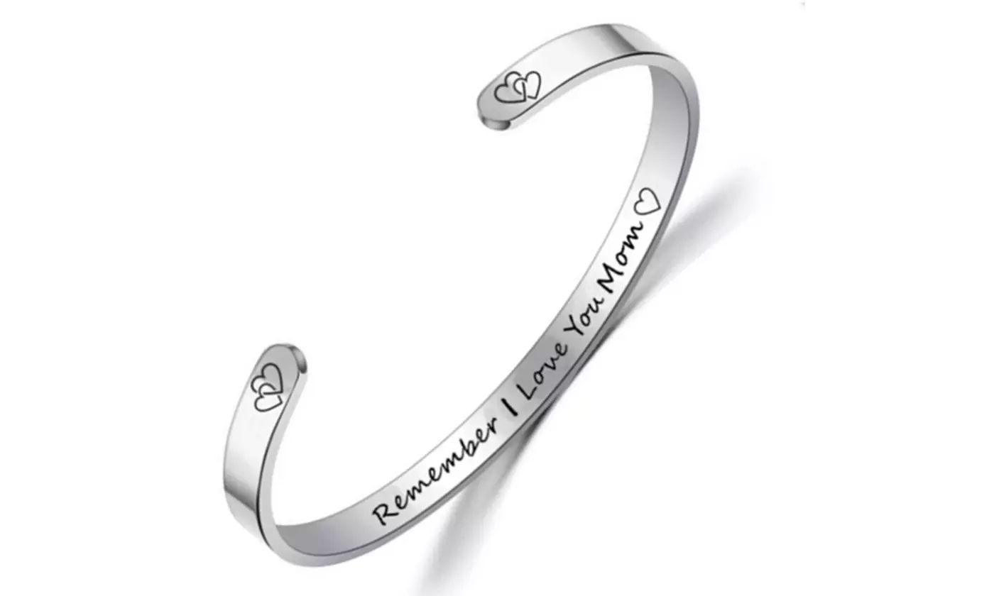 Bracelets for MOM DAD SON DAUGHTER Personalized Inspirational Cuff Bangle