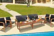 Costway 4PCS/8PCS Outdoor Patio Rattan Furniture Set Acacia Wood Frame Sofa - Second Medium