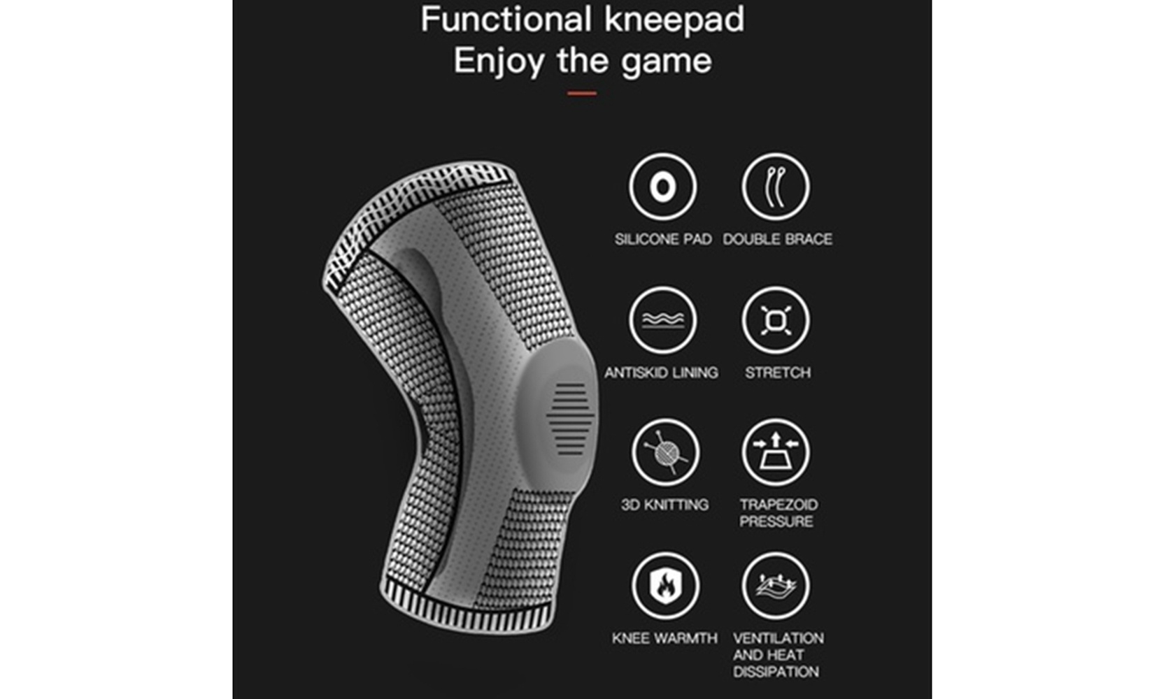 Professional Knee Brace,Compression Knee with Patella Gel Pad & Side Stabilizers