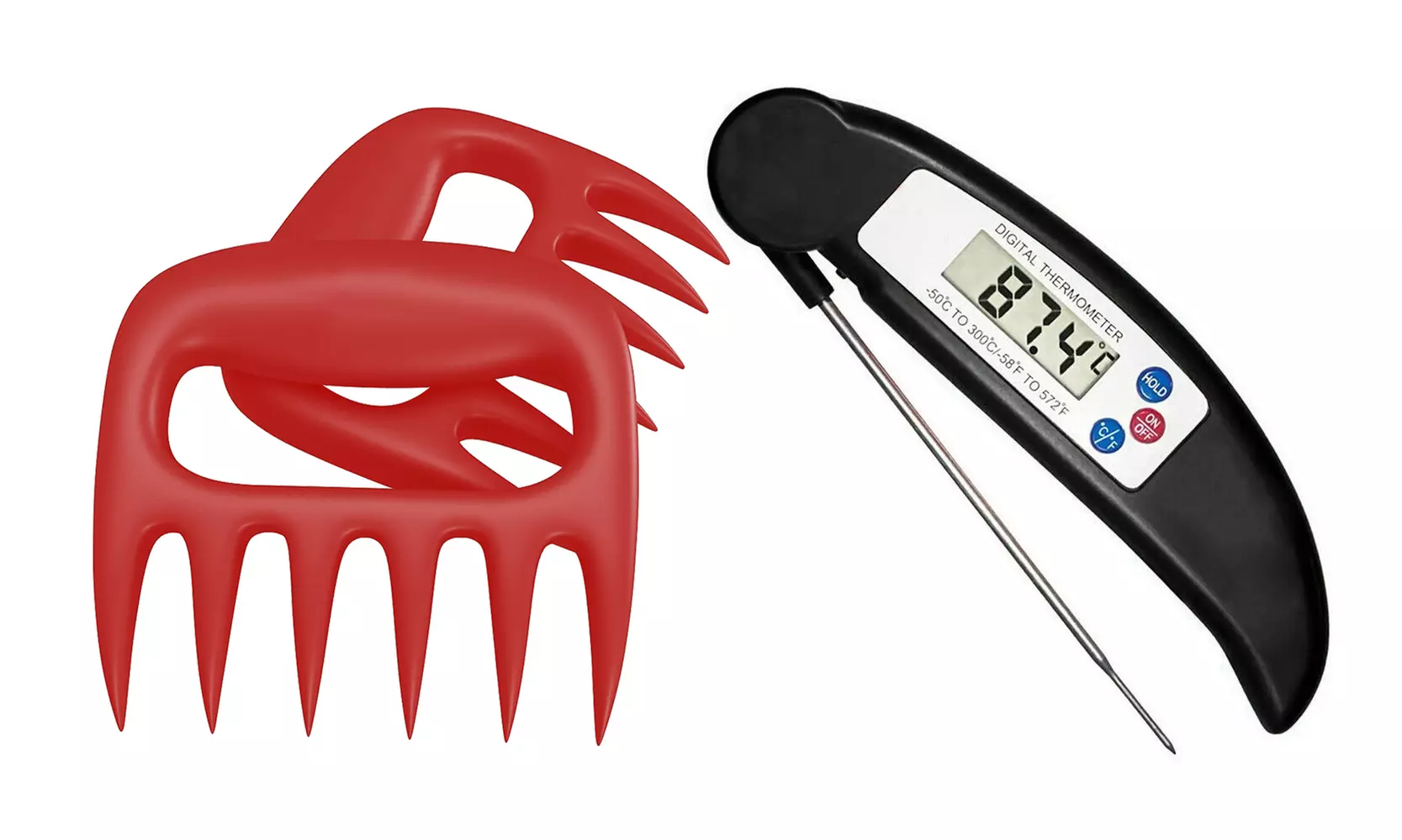 ProThermo Instant-Read Digital Meat and Poultry Thermometer and Meat Claws