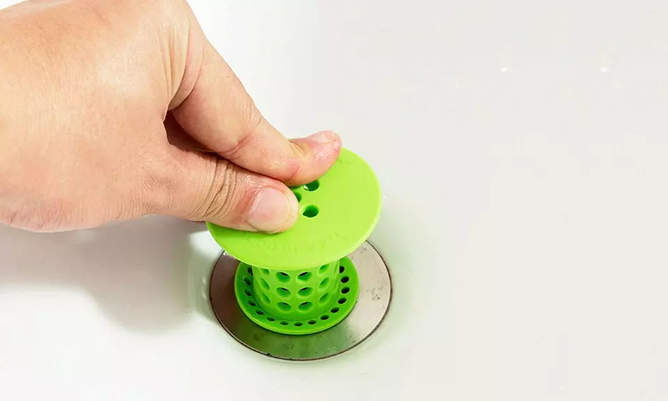 Bathroom Sink Drain Protector Hair Catcher Stand-Up Shower Stall Drain - Second Medium