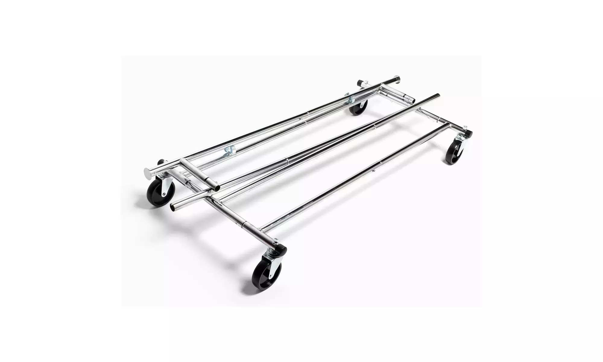 Commercial Grade Foldable Garment Rack - Adjustable & Rolling - Second Medium