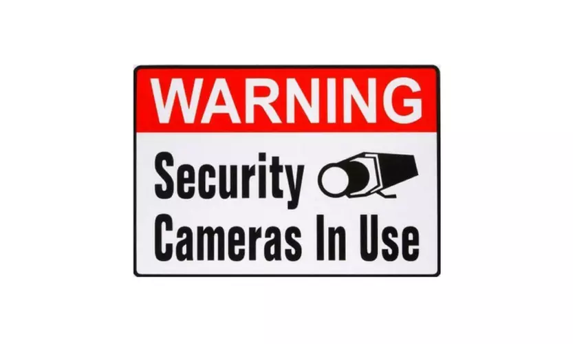 Hillman Warning Security Cameras In Use Flexible Self-Adhesive Sign (4 x 6 Inch) - Primary Image