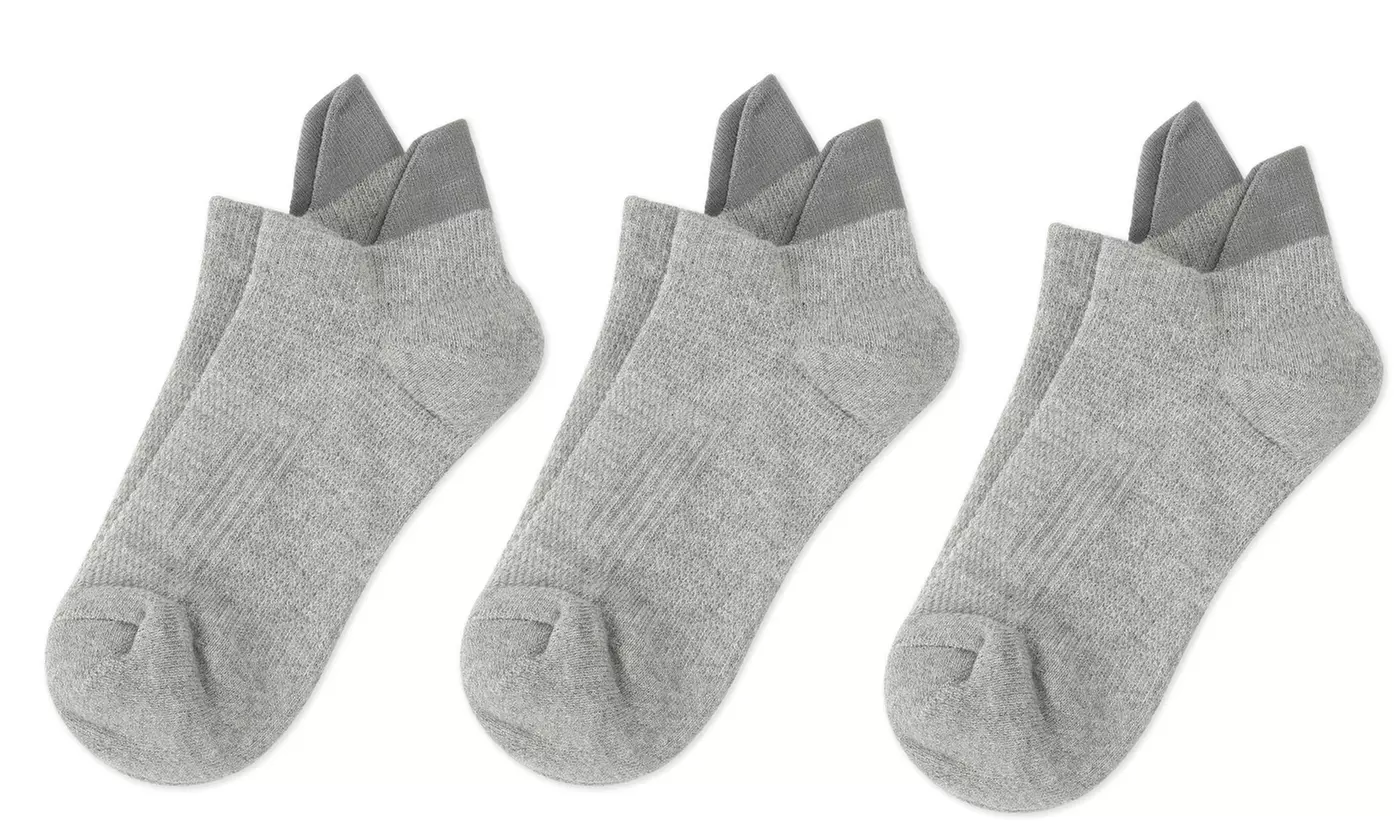 3Pairs Men's Low Cut Athletic Socks Sport Quick Dry Non Slip Ankle Socks 