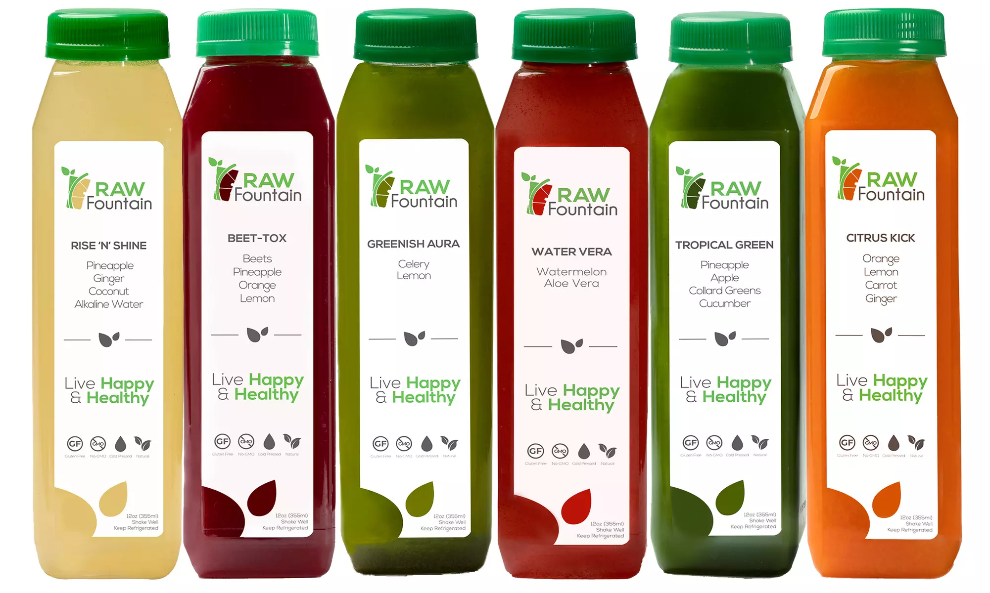 RAW Fountain Tropical Juice Cleanse Detox – 1, 3, 5 or 7 Day Cold Pressed Juice Cleanse – All Natural, No Sugar Added