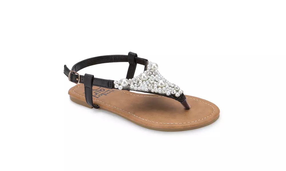 Olivia Miller Girls Pearl detail sandals - Primary Image
