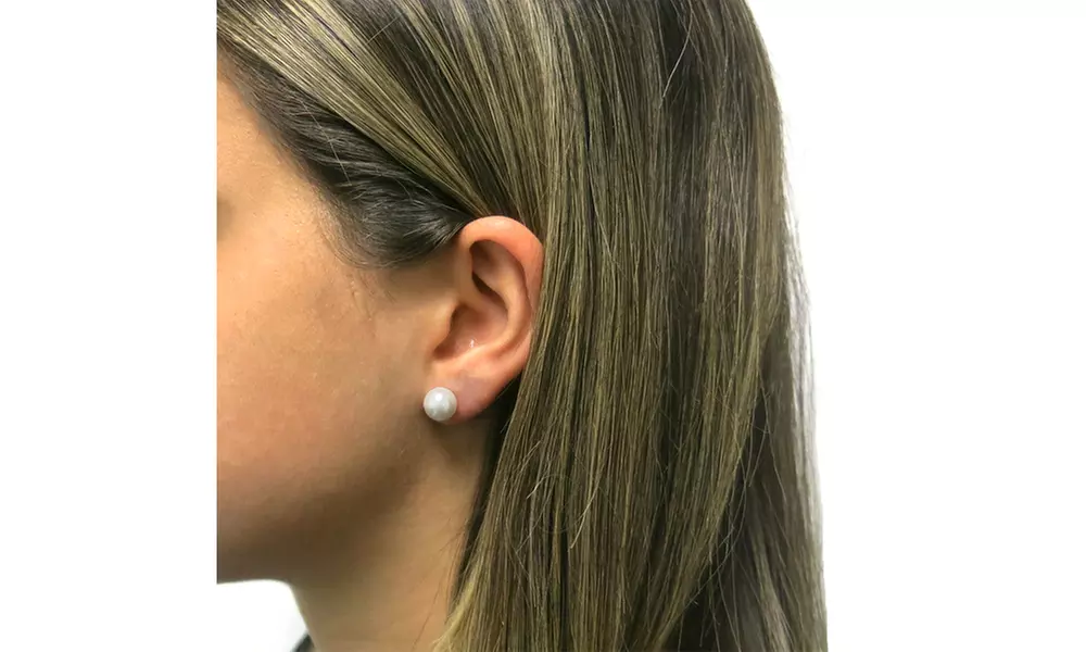 Set of 2 8mm Pearl Stud Earrings