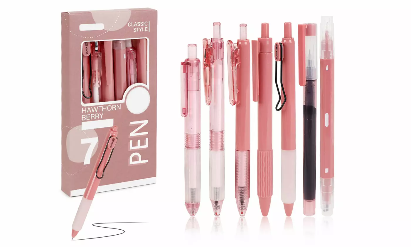 Pastel Gel Pens Set Cute Retractable 0.5mm Fine Point Smooth Writing Pens 7Pcs