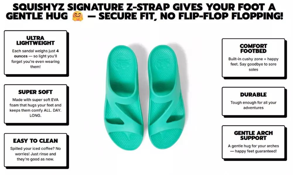 SquishyZ Women's Z-Strap Sandals