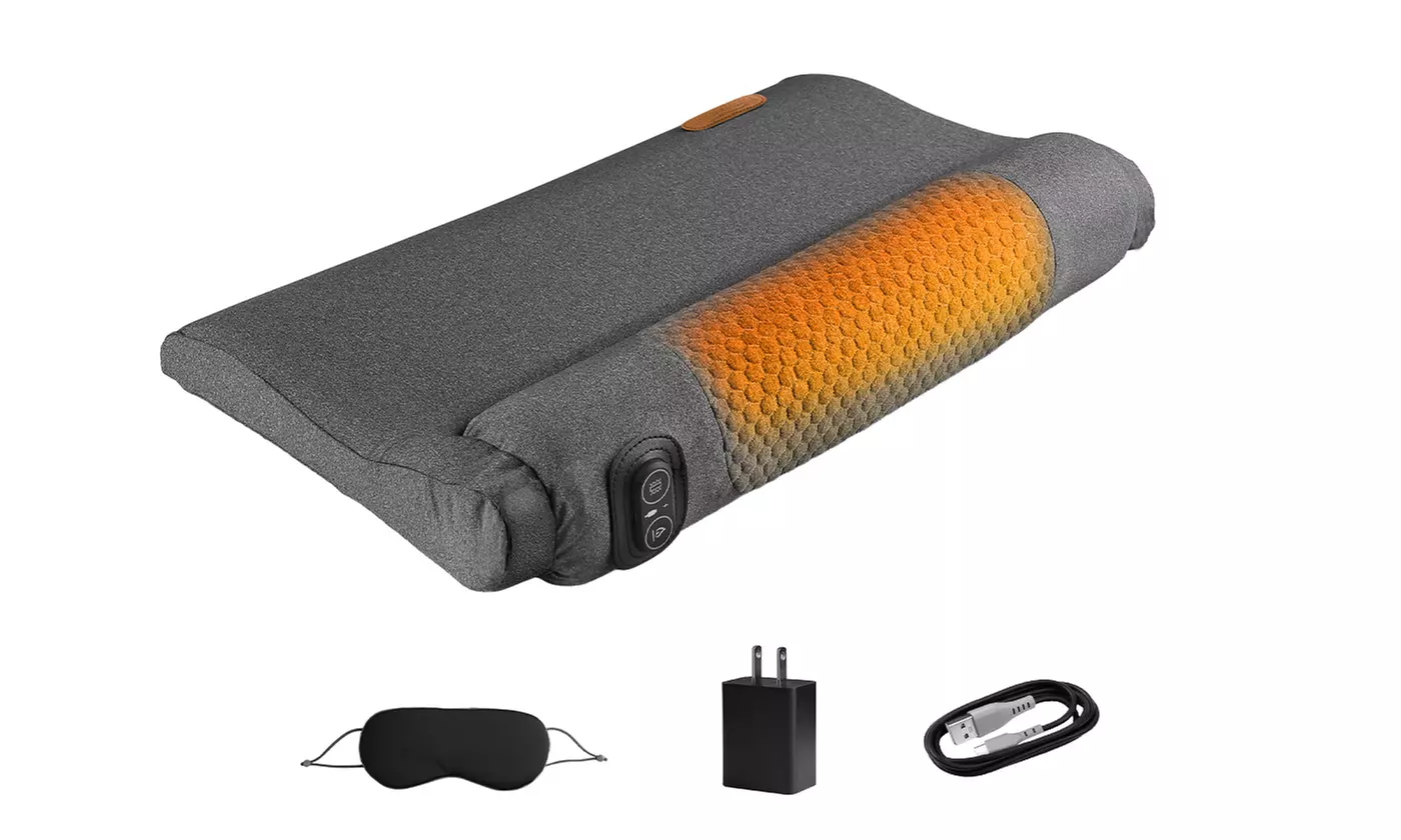Massage Heated Neck & Lumbar Support Pillow Set