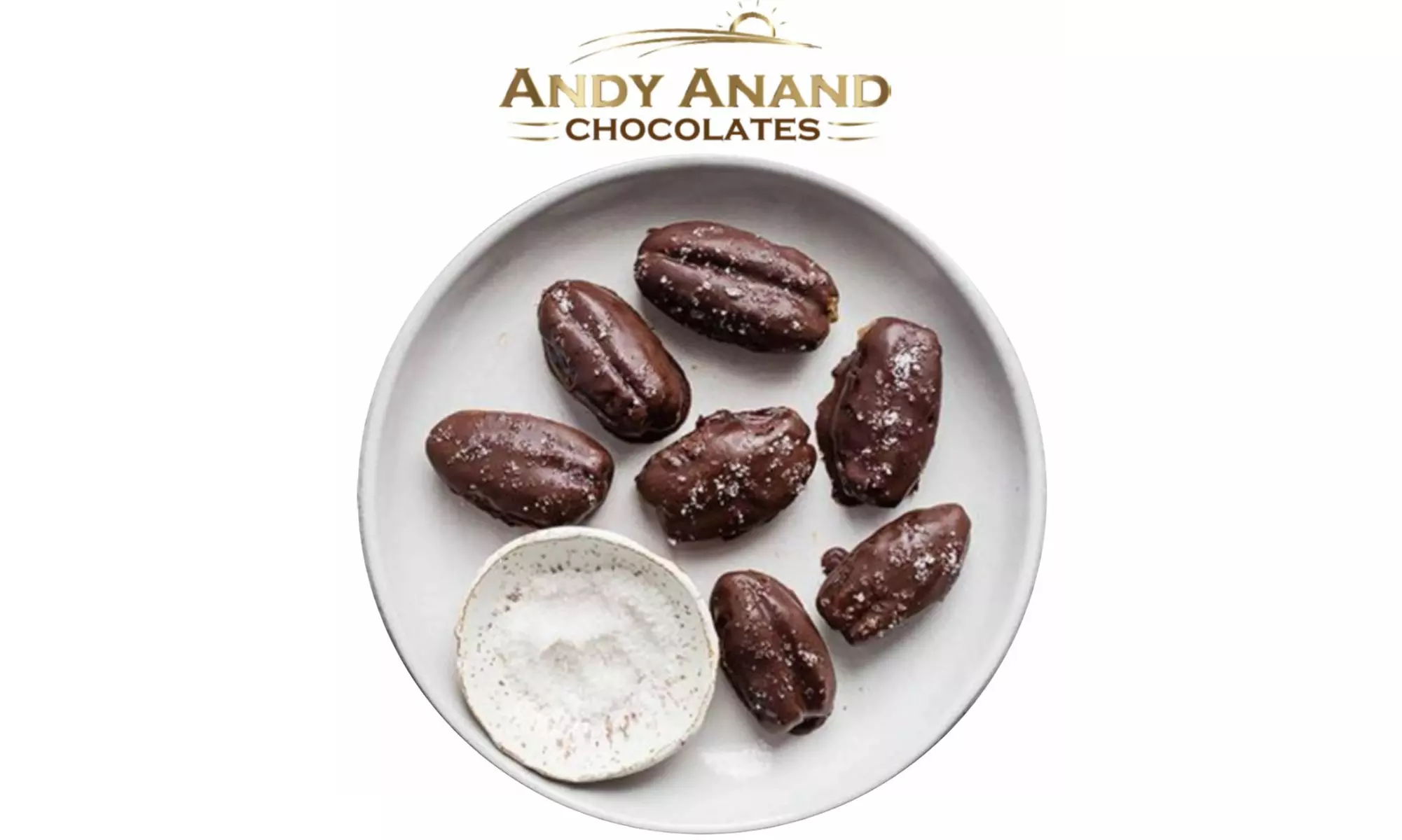 Andy Anand Dark Chocolate Whole Dates with Sea Salt 1 lbs - Primary Image